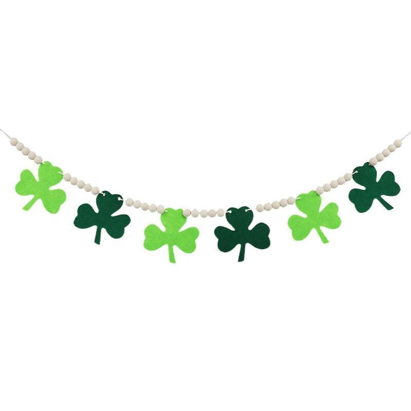 Felt Shamrock Clover Garland Banner Patrick's Day Banner Decorations Bunting