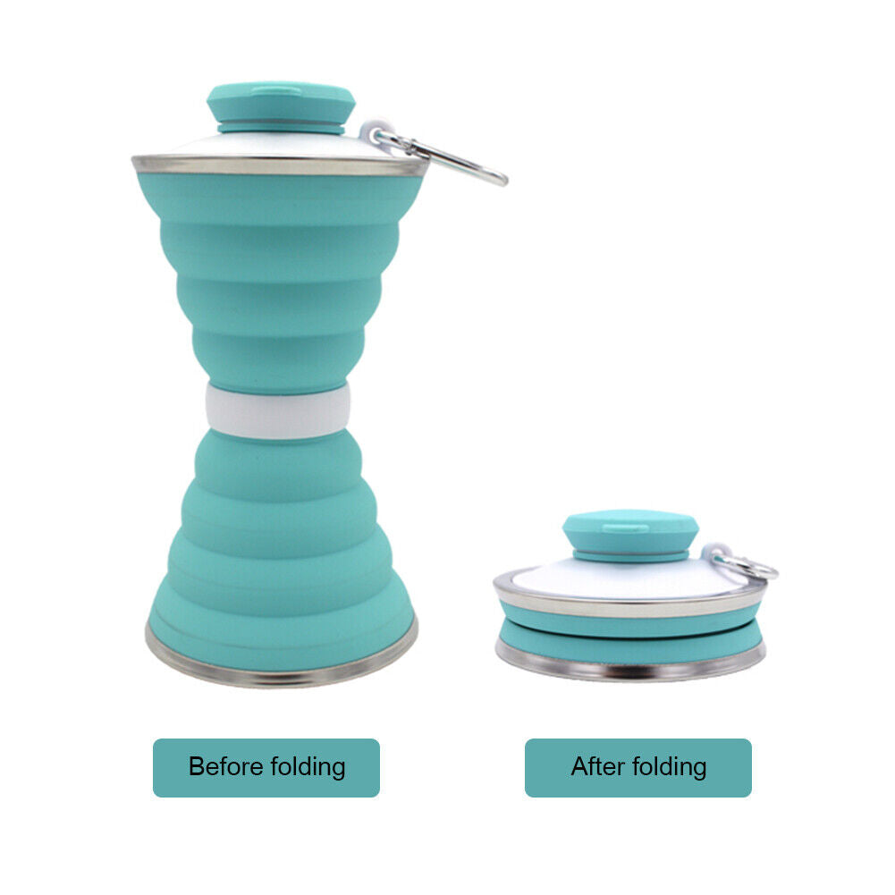 500mL Collapsible Soft Kettle Outdoor Silicone Water Bottle (Light Green)