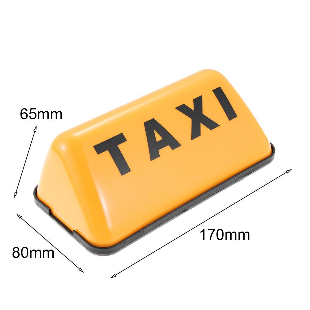 Yellow Base Adhesive Universal Taxi Sign Car Sign Lamp Cab Roof Top Topper 12V
