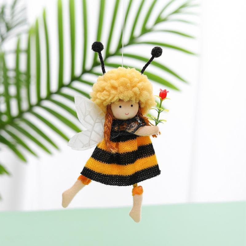 Lovely Bee Angel Girl Pendant Oranments Spring Summer Farmhouse Hanging Decor