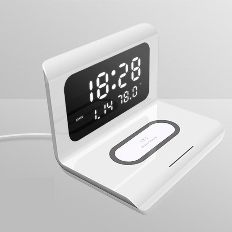 CellPhone Fast Wireless Charging Station 10W with  Alarm Clock/ Calendar
