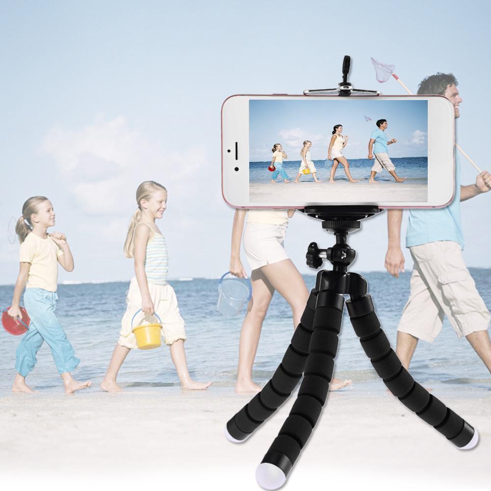 Mini Flexible Sponge Octopus Tripod Portable Phone Camera Holder Bracket(B)