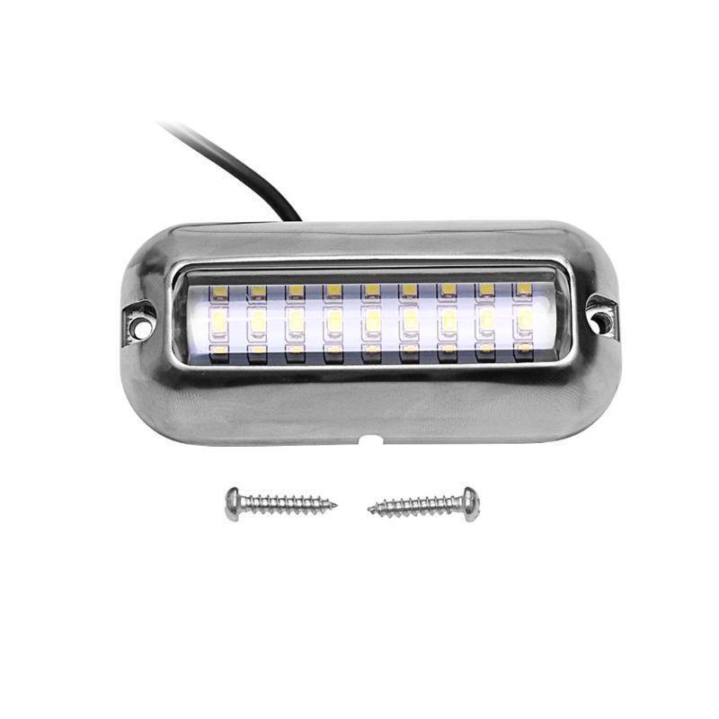Blue 27 LED Underwater Boat Marine Transom Lights Stainless Steel Pontoon