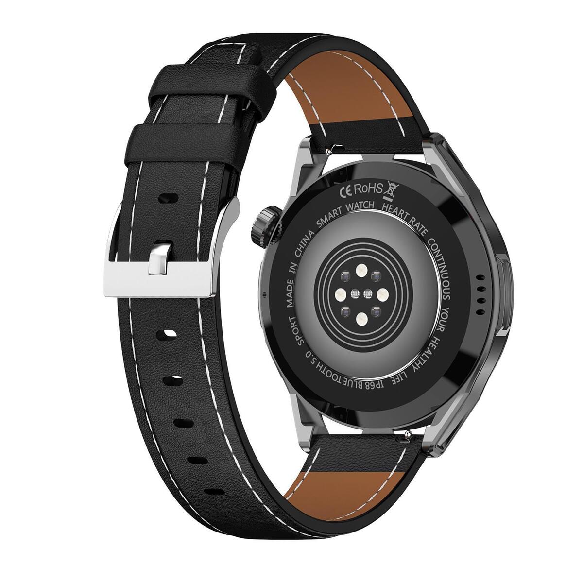 Watch with Slot Waterproof Sleep Tracking Black PU Strap