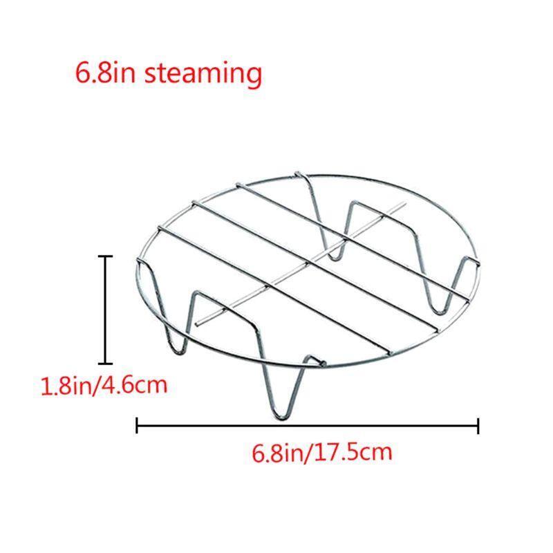 6pcs/set 7 Inch Pizza Pan Air Fryer Accessories Baking Grill Rack Cake Barrel