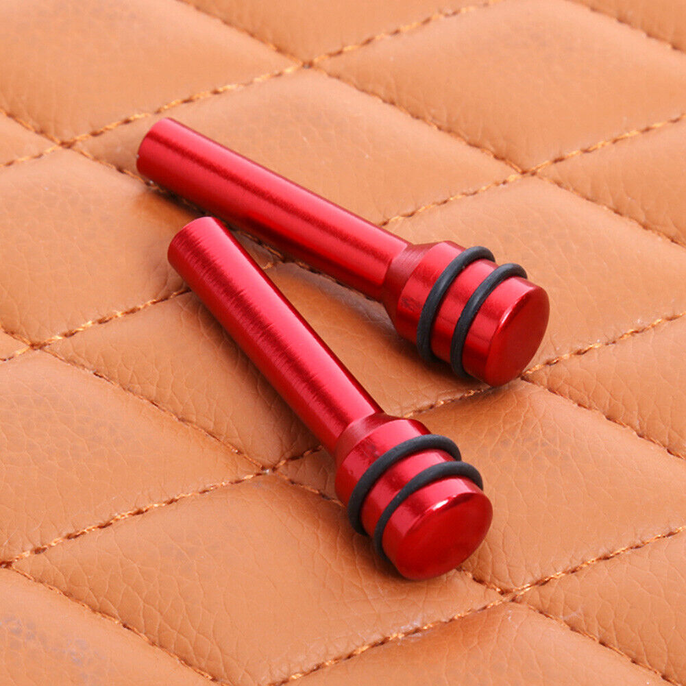 Universal Car Door Lock Knob Aluminum Alloy Door Lock Knob 2 inch (Red)
