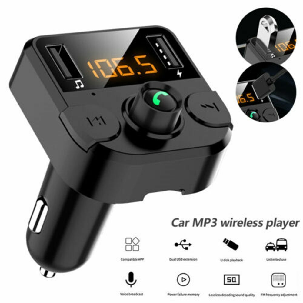 MP3 Player Fast Charger Adapter Wireless Bluetooth FM Transmitter Car Charger