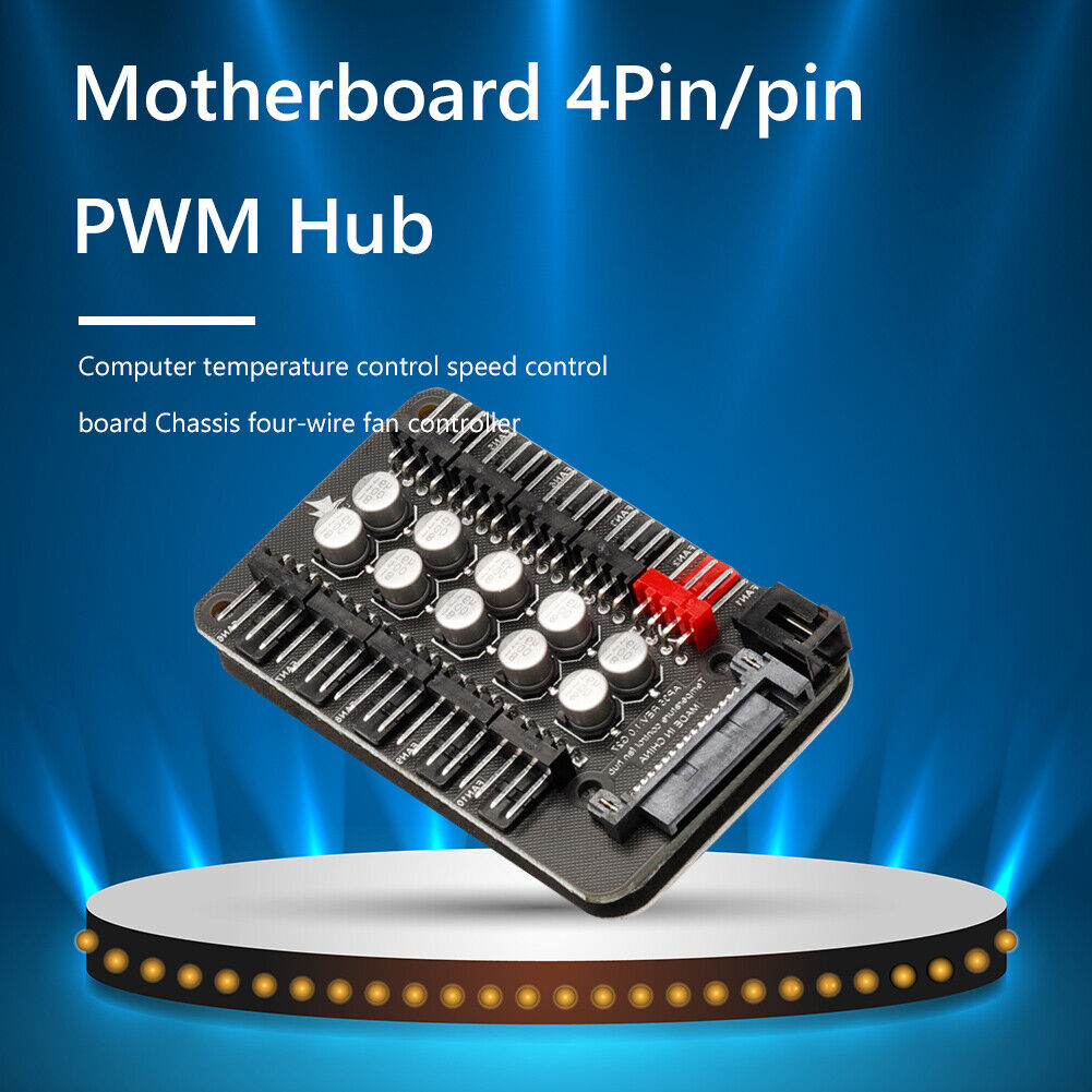 Motherboard 4 Pin PWM Cooler Fan HUB Splitter Power Extension Cable Adapter