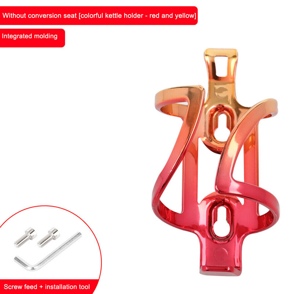 Road Cycling Bike Bottle Rack Plating Bicycle Water Holder Colorful (Red)