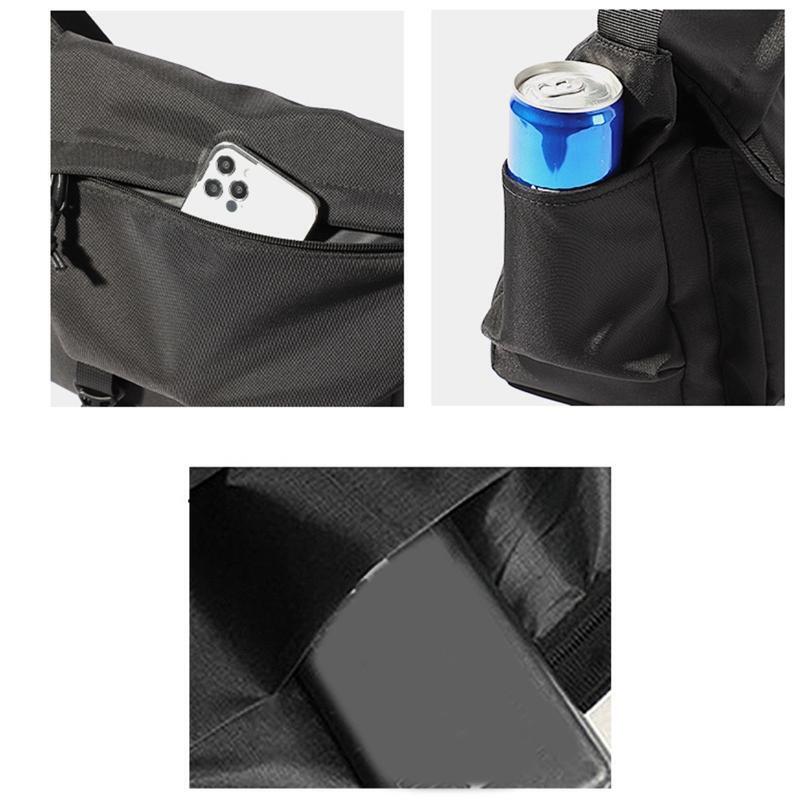 Durable Black Messenger Bag Crossbody Bags Sports Bag for Camping Climbing