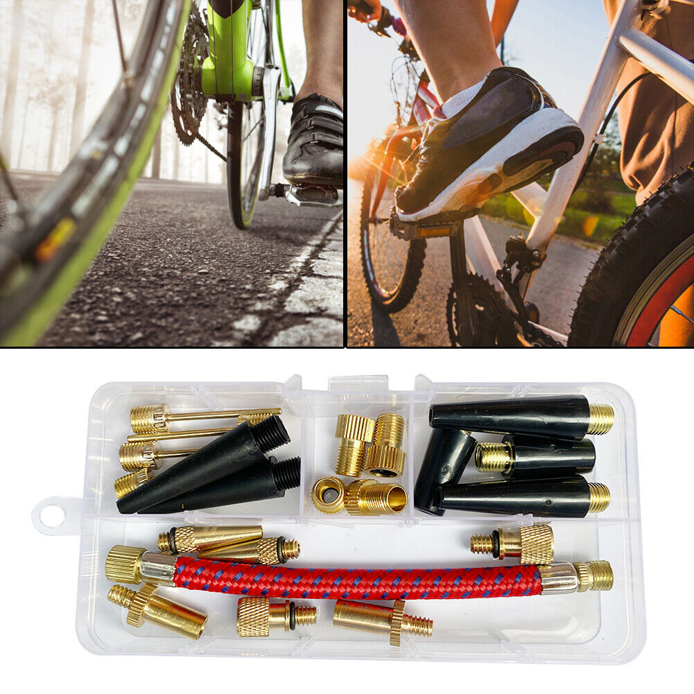 21pcs Valve Connector Foot Ball Airbed Bicycle Tyre Pump Adapter Set Kit