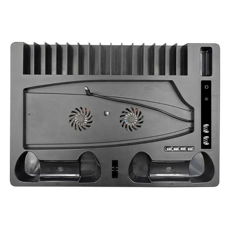 Multifunctional Cooling Stand Base Fan Cooler for PS5 Host with Headset Rack