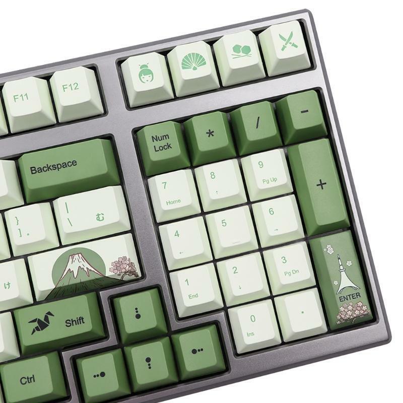 127-key Matcha Keycaps PBT Sublimation OEM Hight for Mechanical Keyboard Keycap