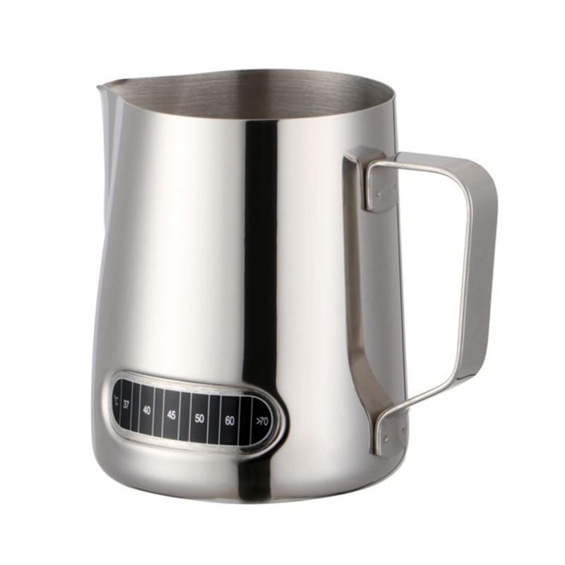 600ml Stainless Steel Milk Frothing Pitcher with Temperature Sensor Coffee Jug