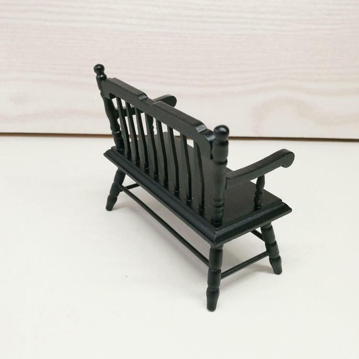 Wooden 1:12 Outdoor Garden Bench    Bed Scenery Supplies