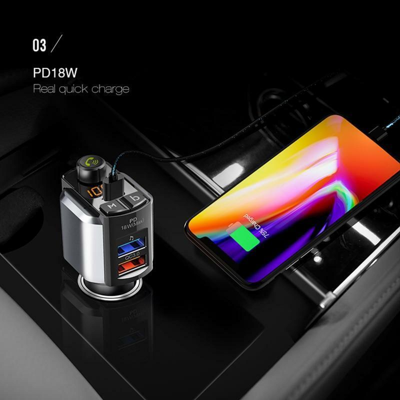 Bluetooth-compatible5.0 Car MP3 Player Handfree Call USB Car Chargers for Phone