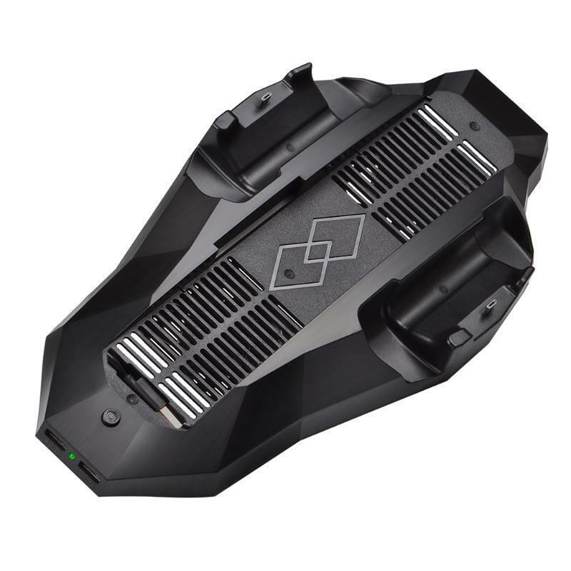 Vertical Display Stand Showcase Cooling Fan Controller Charger Dock for PS4
