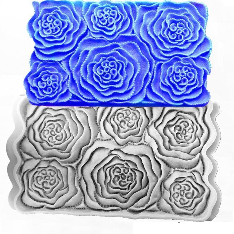 Silicone Fondants Molds Clay Candle Moulds Peony Shape Bakewares Baking Accessoy
