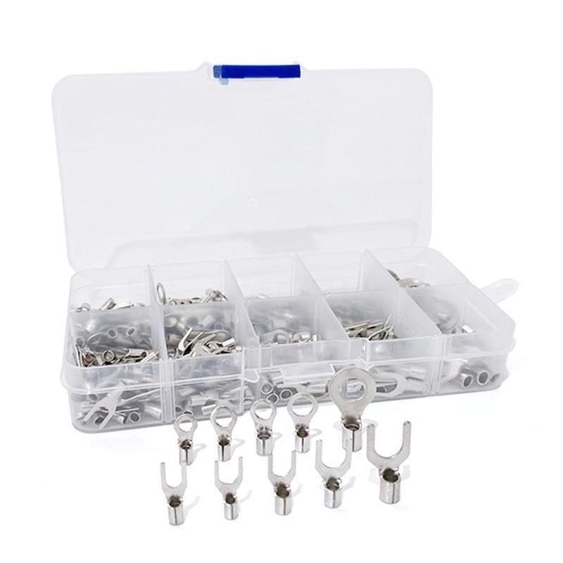 320PCS Non-Insulated Ring Fork Terminal Battery Cable Terminal High Conductivity