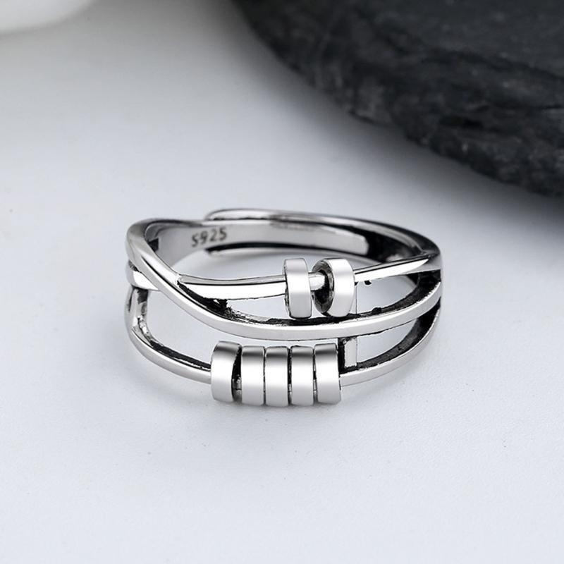 Anxiety Ring Women Men Runner Fidget Anxiety Ring With Bead Worry Stress Relief