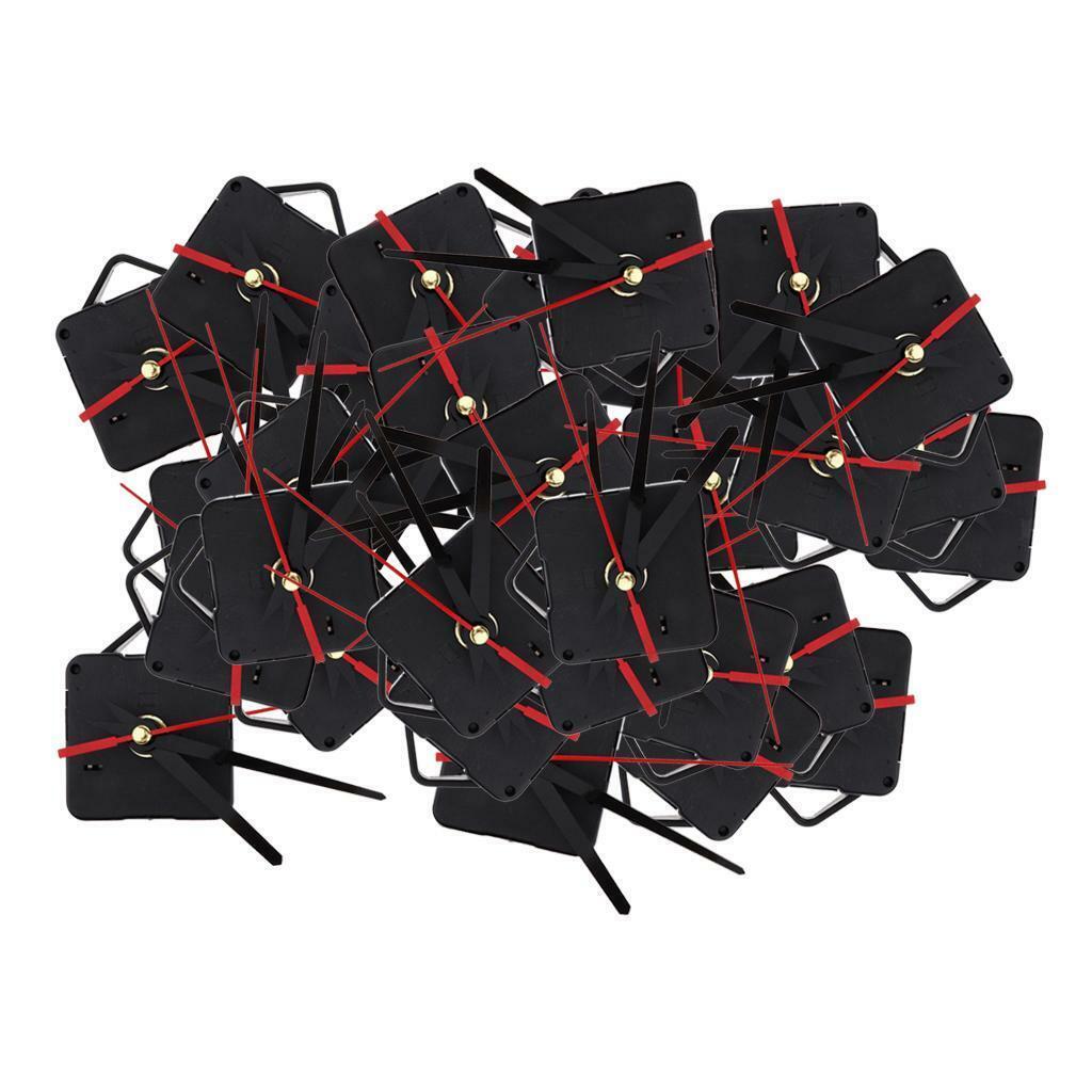 30pcs Red Black Silent Quartz Clock Movement Pointer DIY Repair Supplies