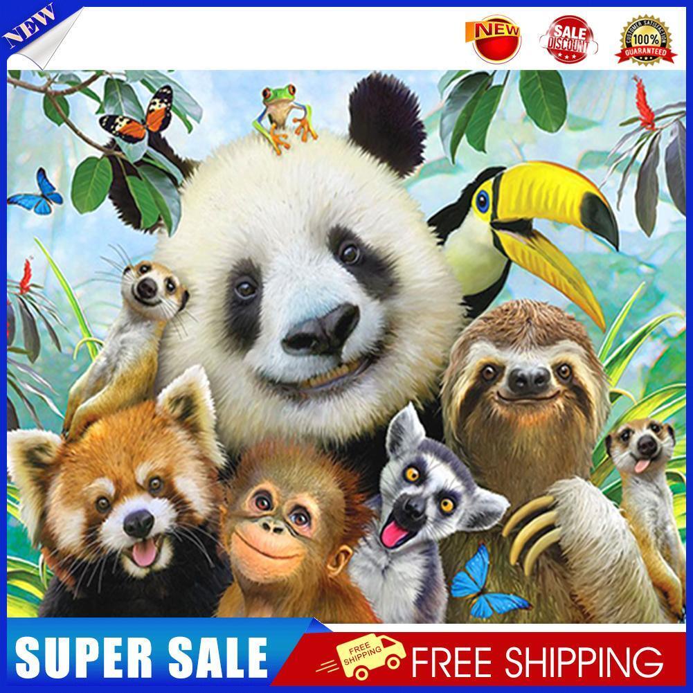 Panda Friends Paint By Numbers Kit DIY Frameless Acrylic Picture On Canvas