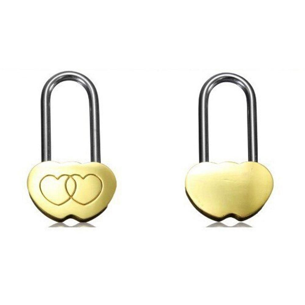 Lock Heart Shape Double Heart Love Lock Padlock Valentines Engraved Lock