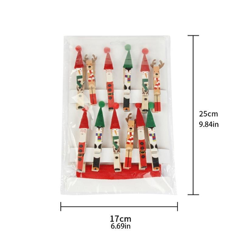 Christmas Wood Clips Wedding Birthday Party Gifts Xmas Tree Home Decorations