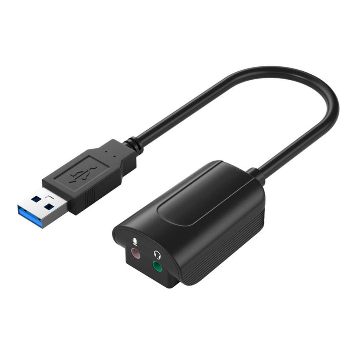 USB Audio Adapter Sound Card 3.5mm Jack Stereo Sound for Computer Laptop PC