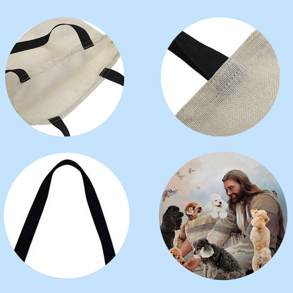 Jesus and dog Printed Shoulder Shopping Bag Casual Large Tote Handbag