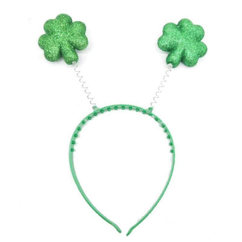 Saint Patricks Day Costume Accessories Set Green Shamrock Clover Headband Sash