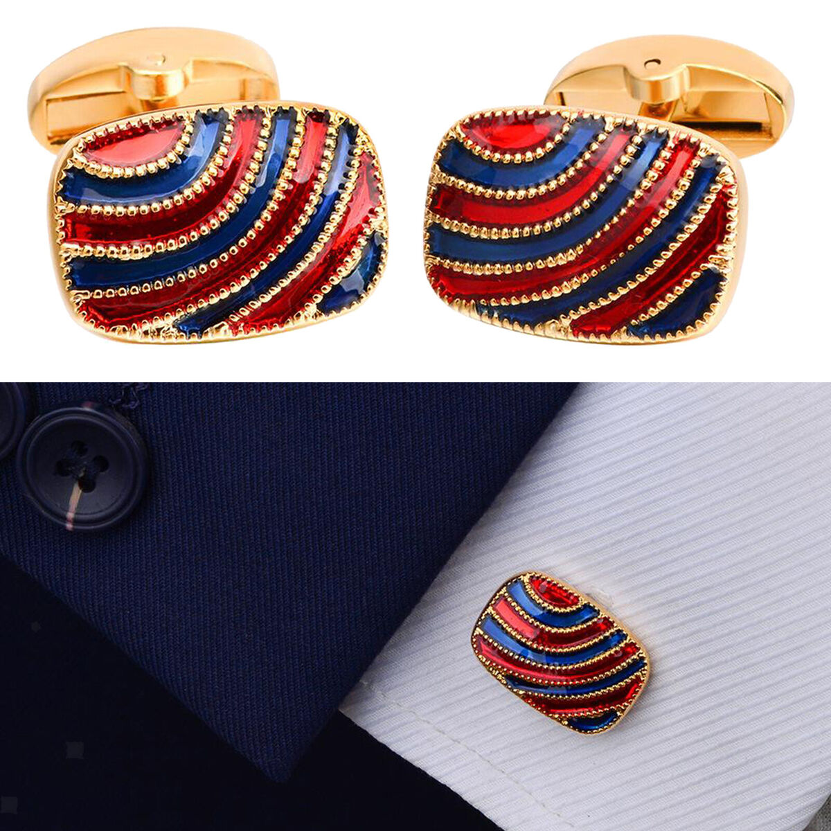 Cuff Links  Shirt Men's Jewelry Set for Suits Sport Coat Uniform