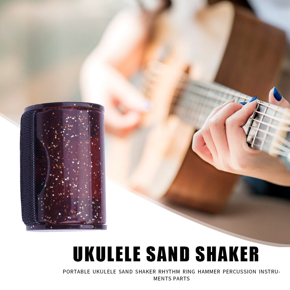 Finger Hammer Sand Shaker Guitars Ukulele Rhythm Sand Bell Maracas (Brown)