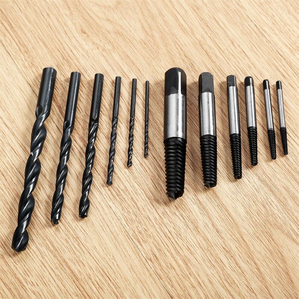 Woodworking Broken Screw Extractor Easy Out Bolts Remover Drill Bits 12pcs/set