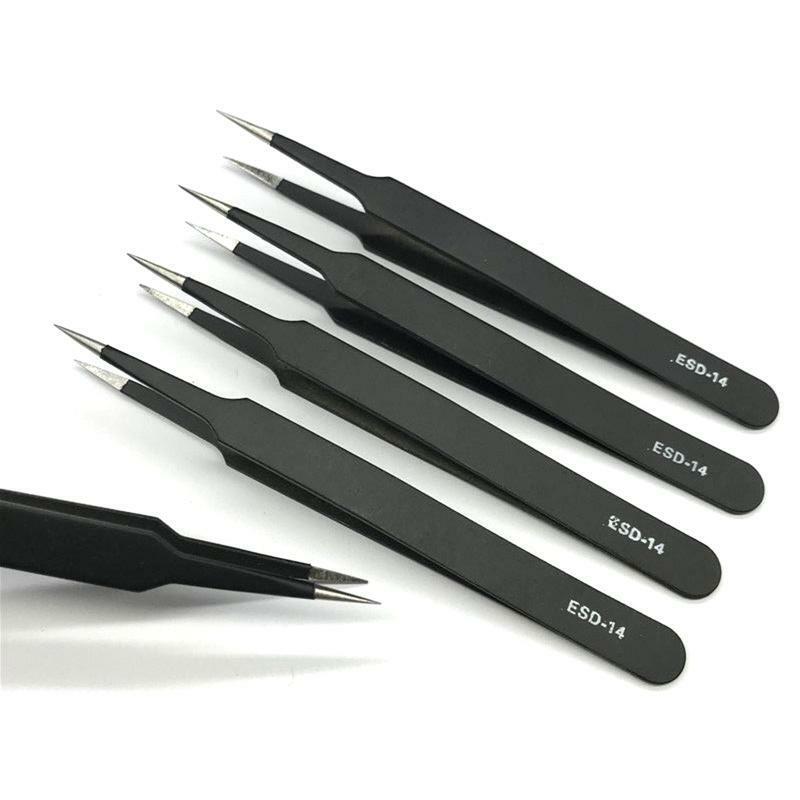 10 Pcs Tweezers Set Professional Stainless Steel Tweezers for Electronics Repair