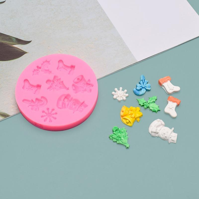 Christmas Fondant Mold Silicone Chocolate Candy Mold Cupcake Baking Tool Durbale