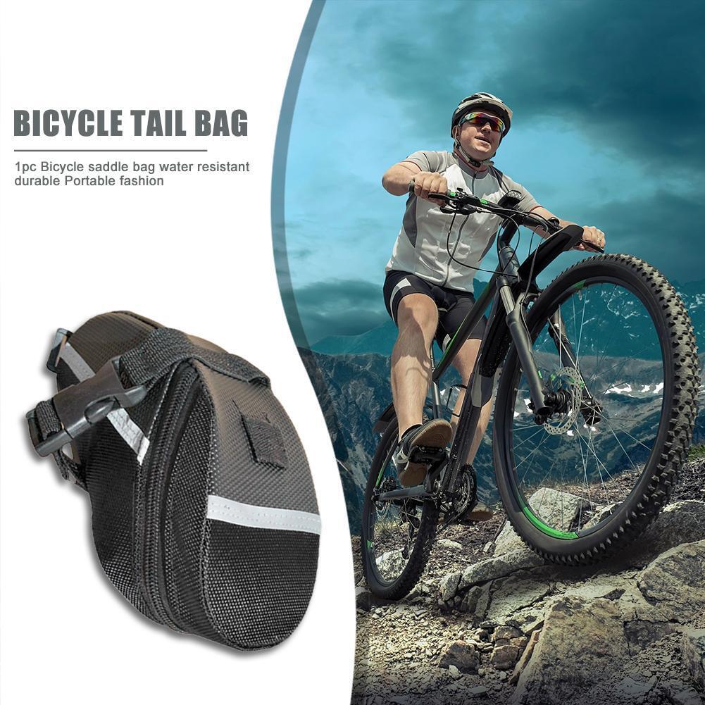 Bicycle Reflective Saddle Rear Tool Bags MTB Bike Seat Tail Bags (Black)