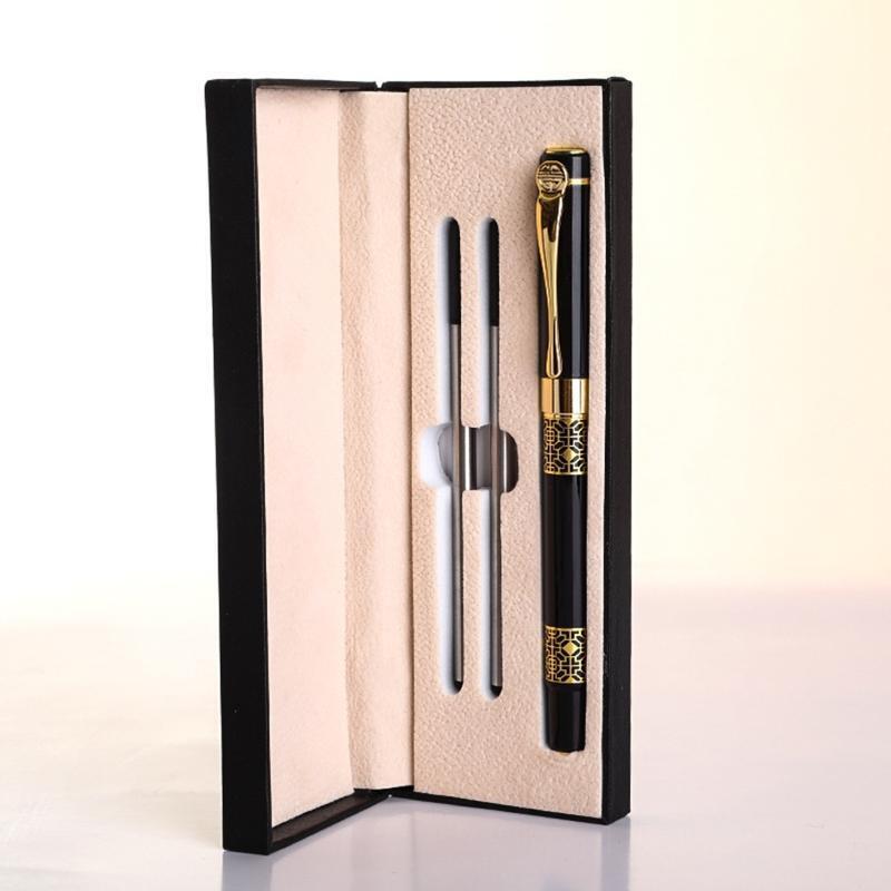 Luxury Metal Ballpoint Gel Pen Kit Black Ink for Writing Journaling Notetaking