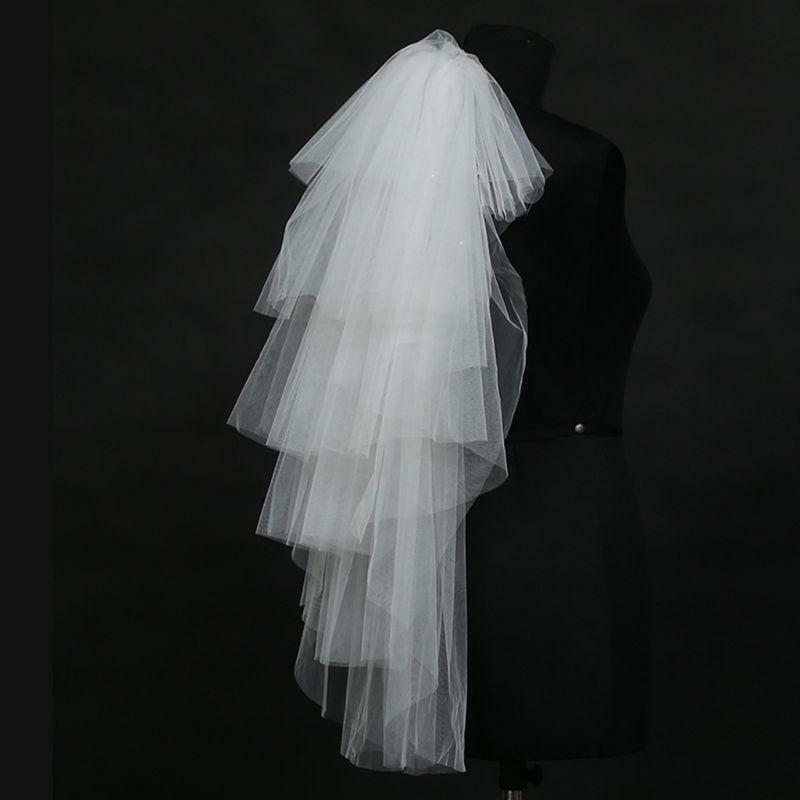 Tulle Wedding Dress Veils Fluffy White Multi Layer Bridal Hair Veil Comb Bride