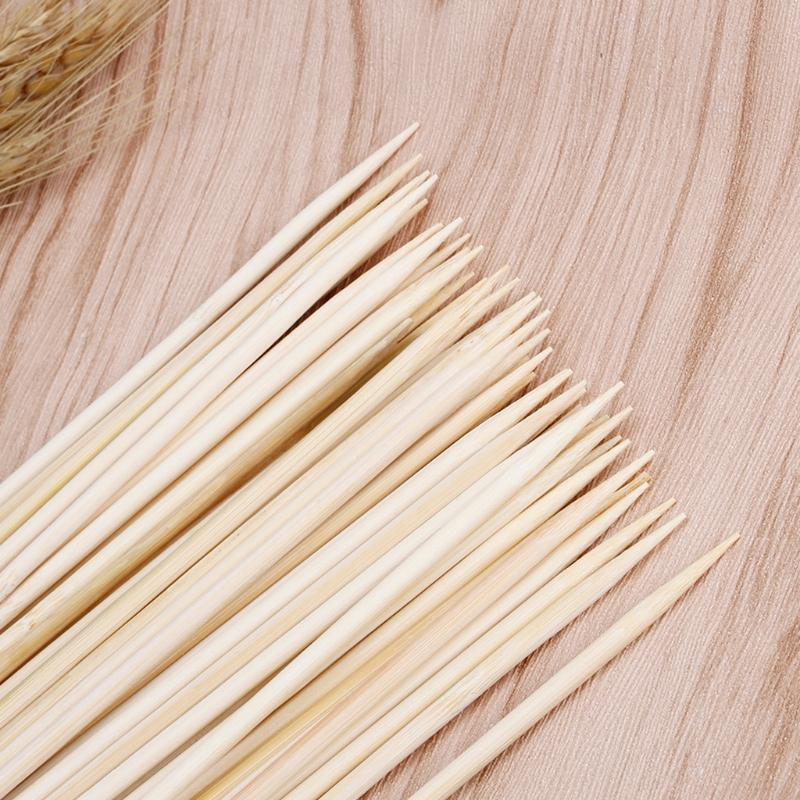 50Pcs Long Bamboo Skewers Wooden Sticks BBQ Barbecue Shish Kabob Fondue Grill