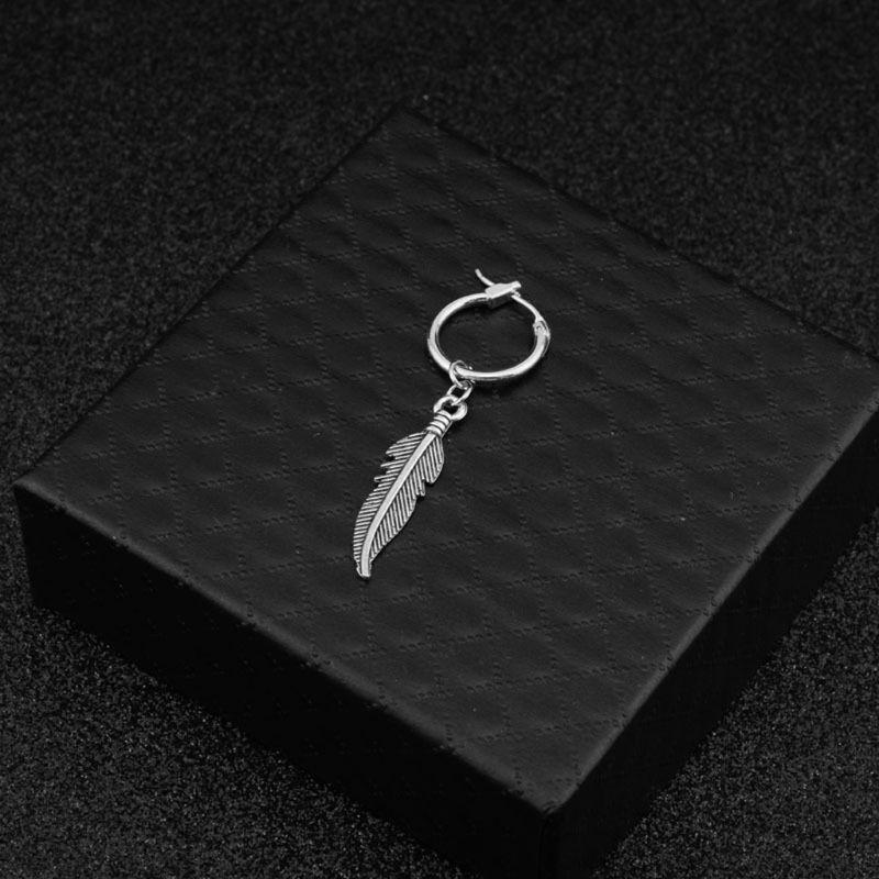 Classic Feather Leaves Pendant Drop Hoop Earrings Fashion Jewelry Ornament Gifts