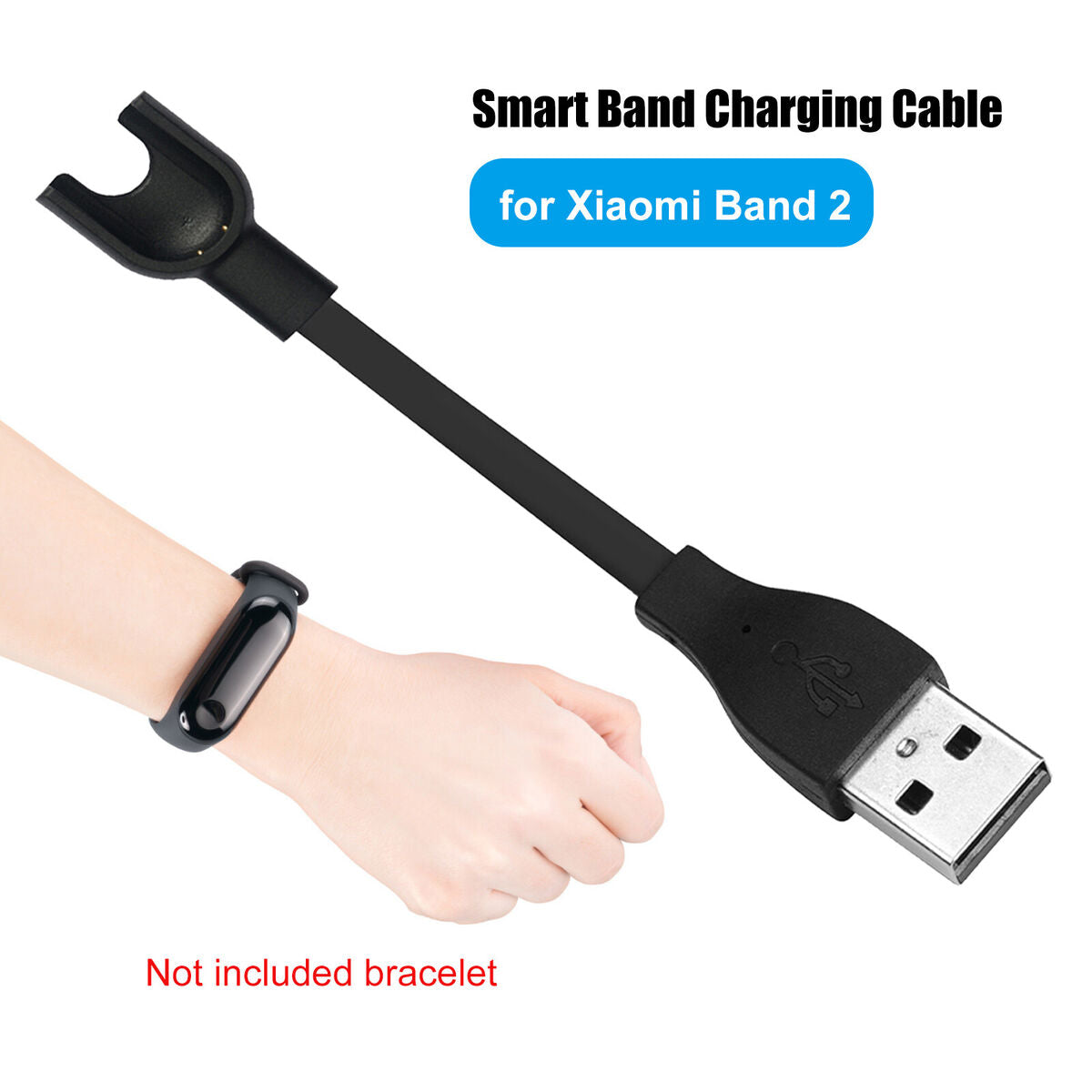 USB Charger Cable - Compatible with Mi Band 2 USB Charging Cable Dock