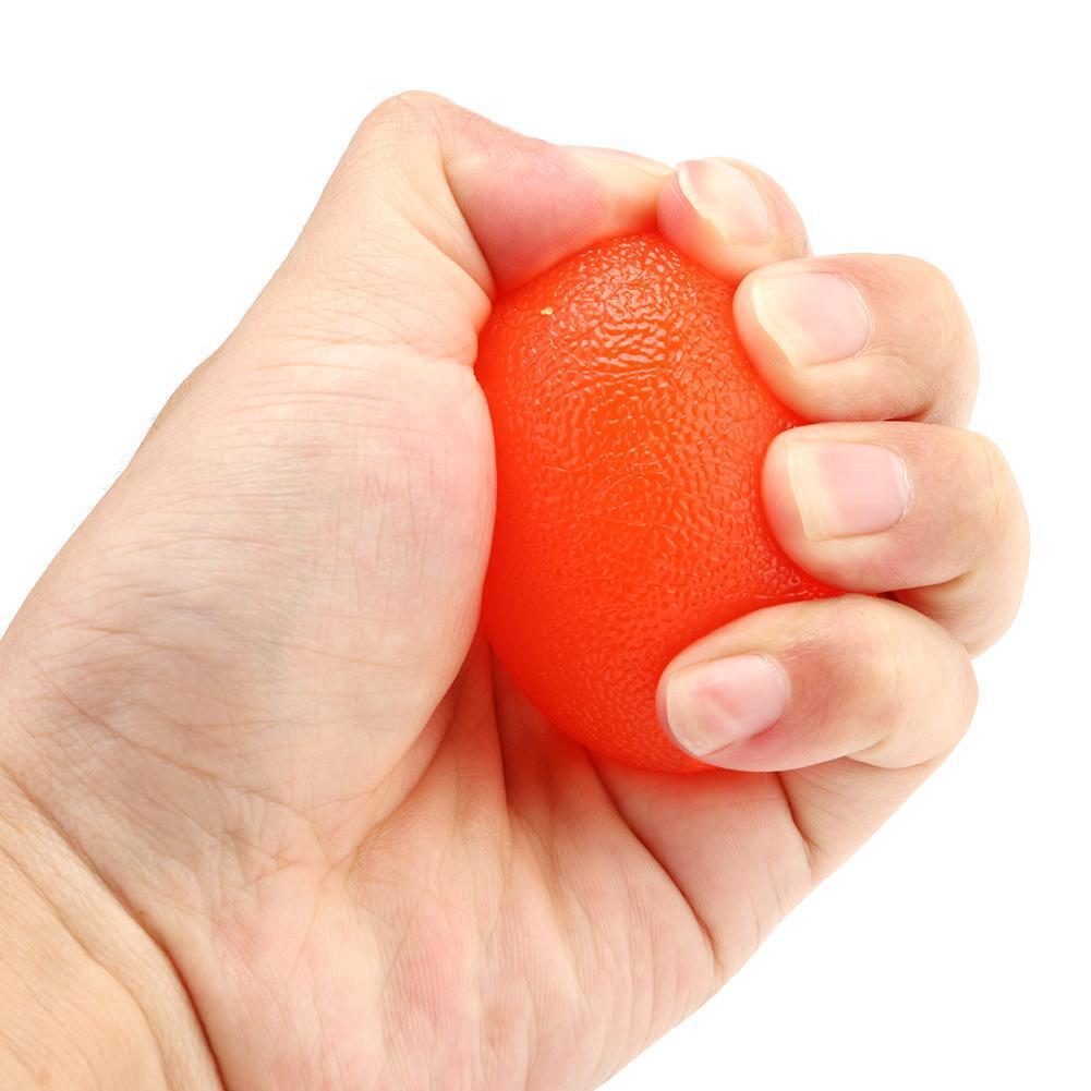 TPR Egg Ball Fitness Stress Relief Finger Hand Expander Gripper (Orange)