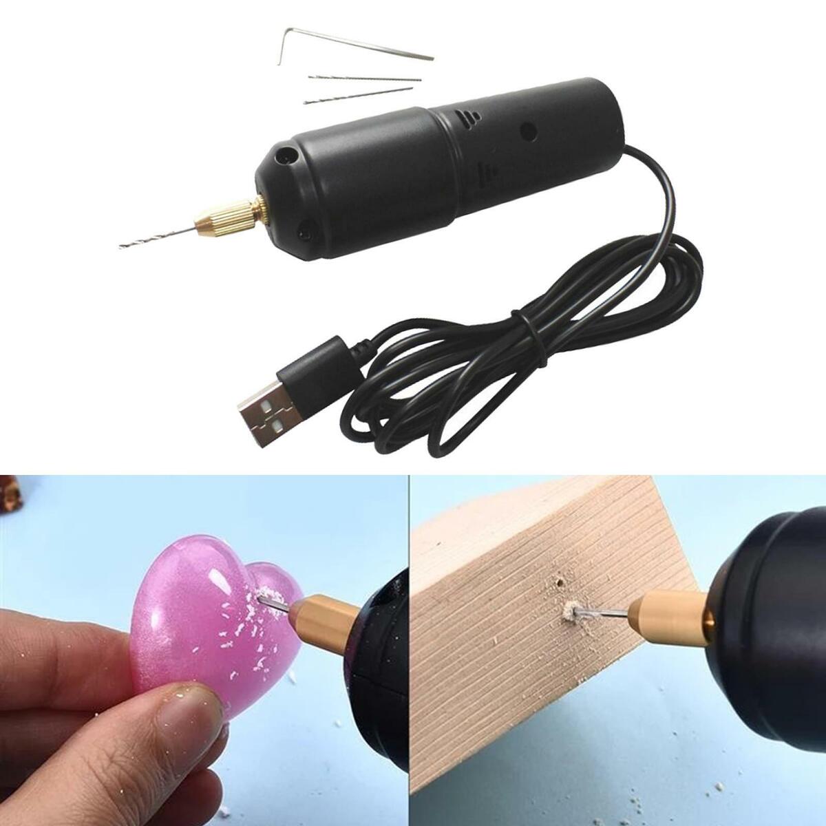 Mini  Drill with 5Pcs   Micro USB Drill  Craft Tools