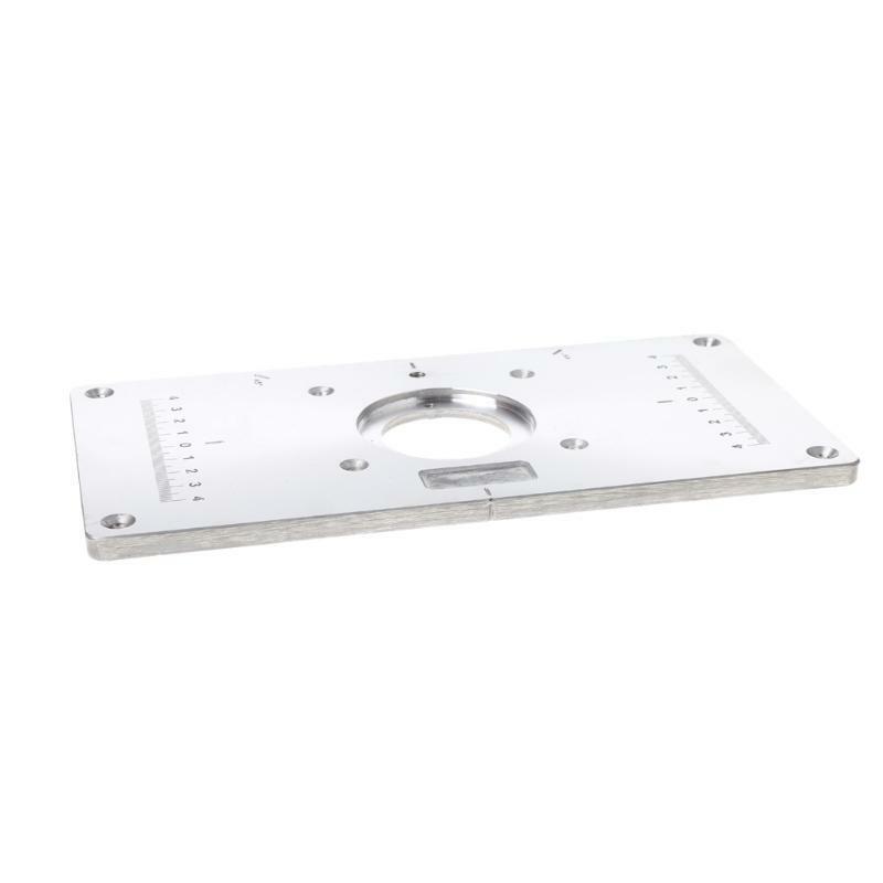 Aluminum Router Table Insert Plate w/ 4 Rings Screws For Woodworking Benches