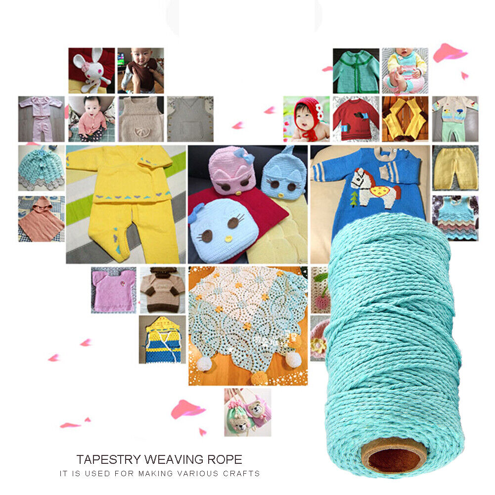 Cotton Rope Twisted String Tapestry Wall DIY Craft Cotton Cord (Light Blue)