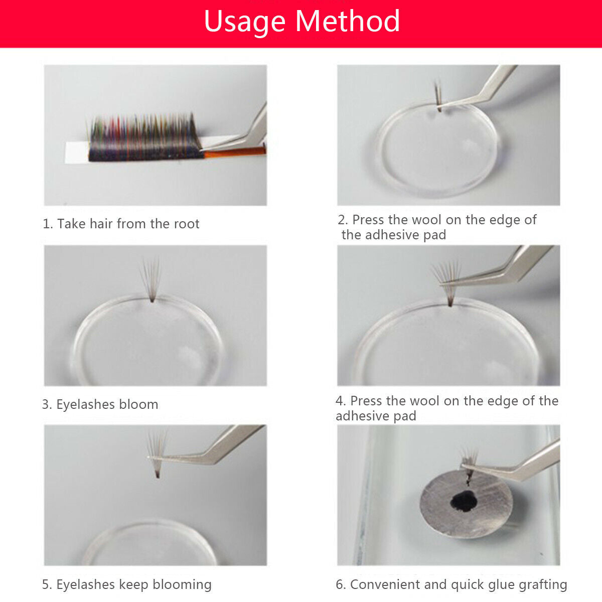 5Pcs Silicone Round Dot Eyelashes Extension Grafting Lashes Pad Pallet Stand
