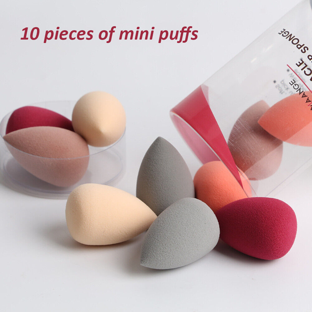 10pcs Mini Makeup Sponge Cosmetic Foundation Powder Puffs Wet Dry Dual Use