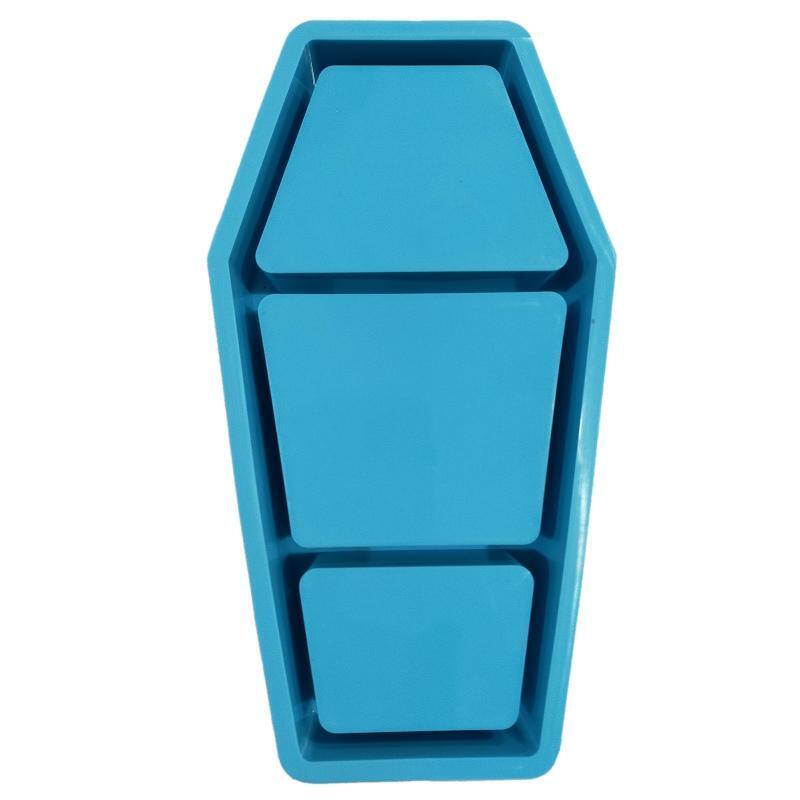 Halloween Coffin Box UV Crystal Epoxy Mold Casket Jewelry Holder Silicone Mould