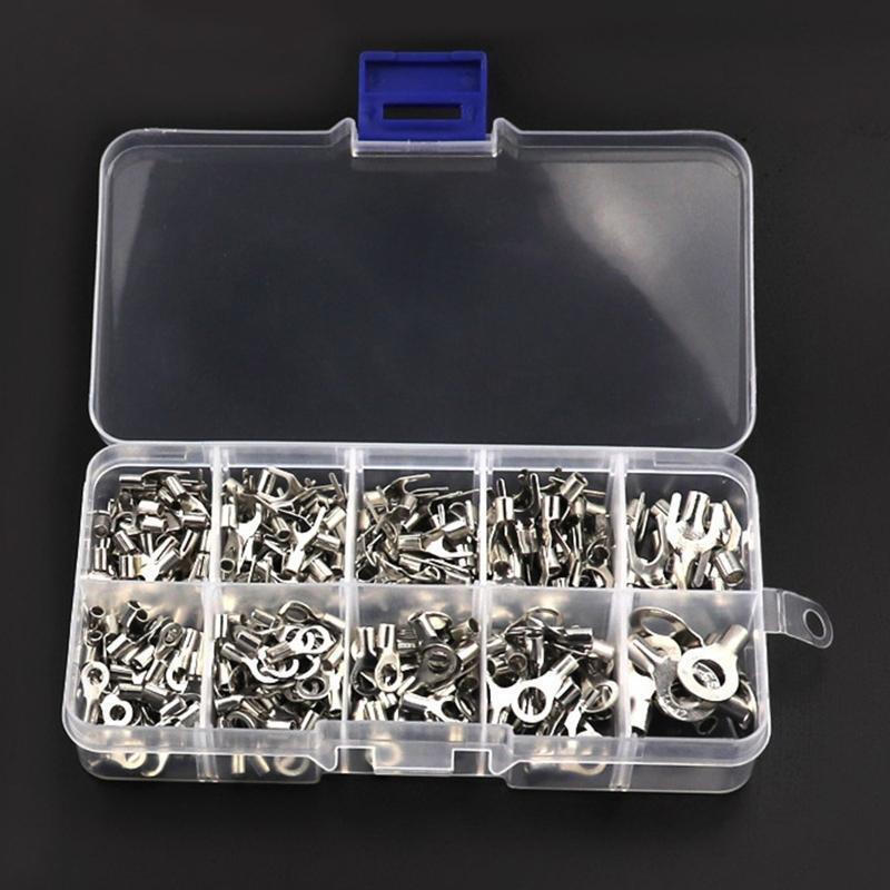 320PCS Non-Insulated Ring Fork Terminal Battery Cable Terminal High Conductivity